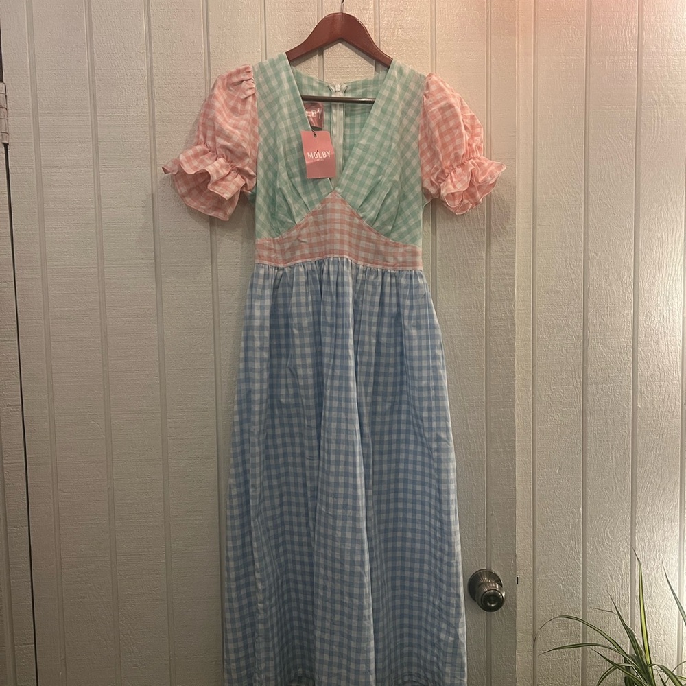 Colorful Gingham Maxi Dress